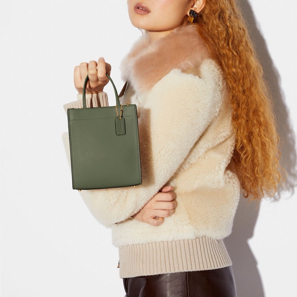 Coach Glove Tanned Mini Cashin Tote/Crossbody Bag in Beautiful Sage Leather - Picture 11 of 11